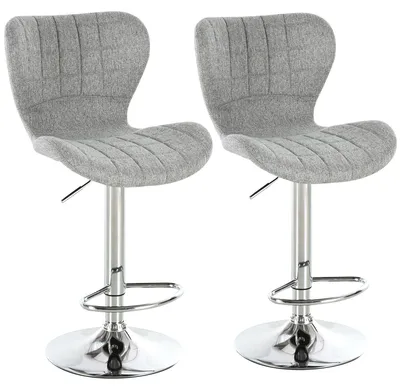 Image de Tabouret de bar - Tabouret - Chaise de cuisine - Tabouret réglable - Tabouret de bar pivotant - Lot de 2