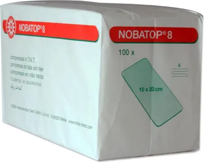 Obrázok produktu pre Nobatop 8 kompresy 10x20 cm nesterilné 100 ks