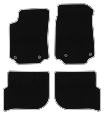 Image de Tapis de sol en moquette pour Audi 200 C3 1983-1991 (berline/break) – jeu 4 pièces, noir/argent, sur mesure – Wielganizator CARLUX