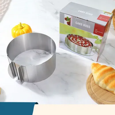 Produktbild von stücke-6-12 zoll runde backform einstellbar-6-12 zoll teleskop kuchen ring 8cm hohe