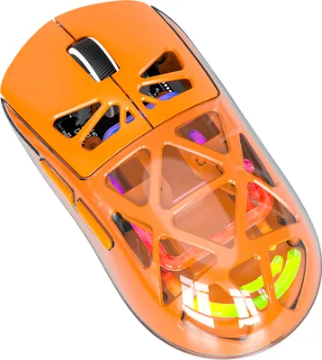 Produktbild von M7 Leichte Gaming-Maeuse 2,4G/BT/Kabelgebunden 3 Modi Konnektivitaet Transparente, hohle, wiederaufladbare Computermaeuse mit LED-Leuchten fuer PC und Laptop