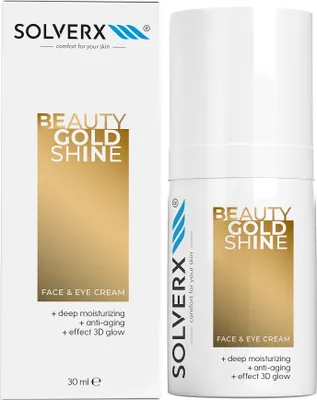 Obrázek produktu pro Solverx Beauty Gold Shine krém na obličej a oči, 30 ml