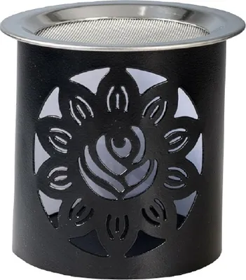 Produktbild von Räucherstövchen Rose schwarz, Höhe 8 cm