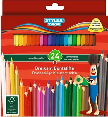 Produktbild von 24 Dreikant Buntstifte Farbstifte Malstifte