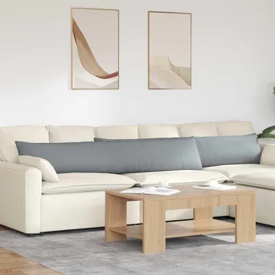 Obrázek produktu pro vidaXL Polštáře na pohovku, 2 kusy, látka, světle šedá, 200 x 40 cm