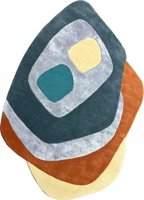 Image de Tapis de salon CIRCLAR, un tapis en laine et viscose pour un aspect doux et soyeux