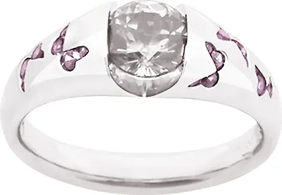 Produktbild von Ring mit Schmetterlingsmuster, Schmuckzubehör, Legierung, Zirkonia, Fingerband für Damen-Rosa,US 11