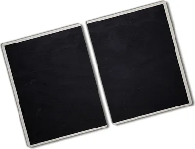 Produktbild von Tulup Glas Herdabdeckplatte - 2x40x52 cm - Glaskeramikkochfeld-Abdeckung Spritzschutz Glasabdeckplatte Kochplattenabdeckung und Schneidebrett - Zweiteilig - Kunst: modern & klassisch - Schwarzes Brett - Schwarz