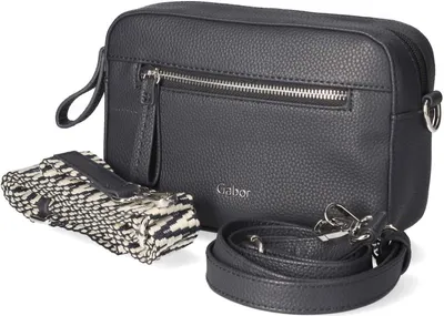 A black Gabor handbag with two shoulder straps displayed on a white background.