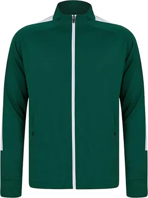 Image de Finden+Hales LV871 | Veste Homme Adults Knitted Tracksuit Top - Couleur : Bottle Green/White - Taille : XL