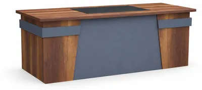 Produktbild von Chefschreibtisch Modernes Design Grau, Braun Holzrahmen Einfarbiges