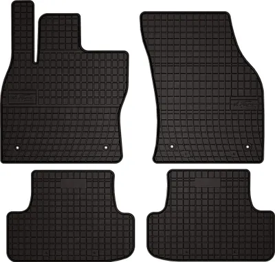 Produktbild von Gummifußmatten passend für Audi Q2 (Crossover, Bj. 2016-) –  schwarz, passgenau, mit Befestigungen set 4 Stk. - Gummi-Automatten