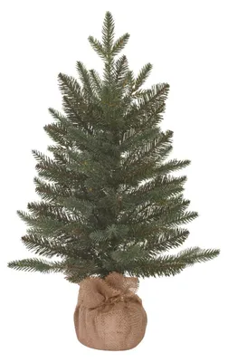 Productafbeelding van Black Box Trees Kunstkerstboom Sitka H60 x D43 cm - Kunstboom in Jute Zak - Kerstboom voor Binnen met 154 Takken - Kerstversiering voor Kleine Ruimtes - Groen