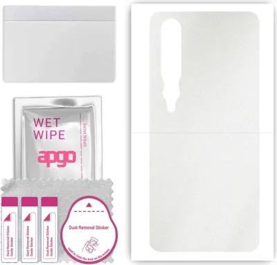 Produktbild von apgo Rückseite Schutzfolie, Skin, kompatibel mit Xiaomi Mi 10 5G, Hinten Displayschutzfolie aus Vinylfolie, kratzfest, einfache Montage - Matt Transparent