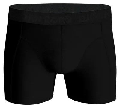 Immagine prodotto di Björn Borg: confezione da 3 boxer uomo, in cotone e bambù neri, con motivo a righe nere su nero