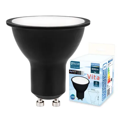 Produktbild von MasterLED – Leuchtmittel – Sockel GU10 – 6500K Kaltweiß – 900lm – 9W – schwarz – gu10 led kaltweiß – gu10 led 230v – gu10 tageslicht – Vita