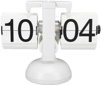 Image de Horloge de table en acier inoxydable 304 Horloge de table rétro pour la maison et le bureau 24 heures Tout blanc
