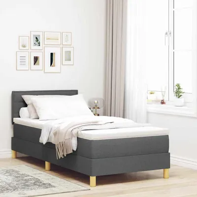 Produktbild von Maison Exclusive - Boxspringbett mit Kissen Dunkelgrau 90 x 200 cm Stoff