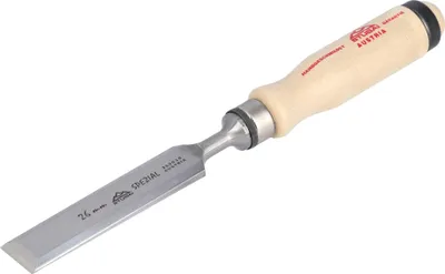 Produktbild von STUBAI Spezial Stechbeitel mit Holzgriff aus Weißbuche, schwedische Form, Ø 26 mm, Stemmeisen zur präzisen Bearbeitung von Holz, Stecheisen für Schreiner Tischler Heimwerker
