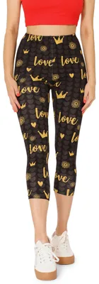 Zdjęcie produktu dla Legginsy dziewczęce Merry Style, model MS10-409, krój 3/4, kolor grafitowy (wzór "Liebe und Krone", rozmiar 176)