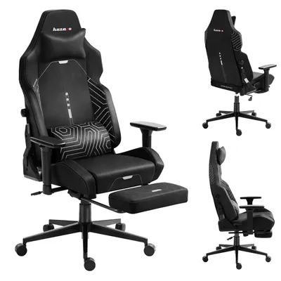 Obrázek produktu pro Herní židle Huzaro Force 8.1 Black - Ergonomická otočná židle se systémem BackBalance, 3D područkami a opěrkou nohou