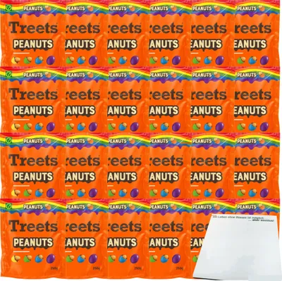Produktbild von Treets Peanuts Rainbow VPE (24x250g Packung) + usy Block