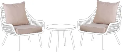 Produktbild von BELIANI Outdoor-Kissenbezug für Garten-Set in Beige UV-beständig Minimalistisch