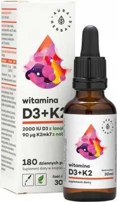 Immagine prodotto di Aura Herbals vitamina d3 + k2mk7 30ml BI3594