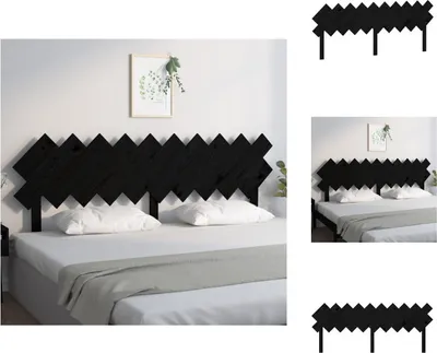 Produktbild von vidaXL Bett-Kopfteil Schwarz 196x3x80,5 cm Massivholz Kiefer -  Kopf- & Fußenden