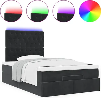Immagine prodotto di Struttura Letto Pouf con Materassi Nero 120x190 cm Velluto