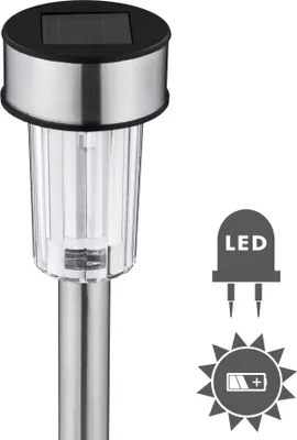 Produktbild von Tectake Solarlampen 24 Stück LED 47 x 37 cm Edelstahl/Kunststoff silber mit Dämmerungssensor wetterfest und robust