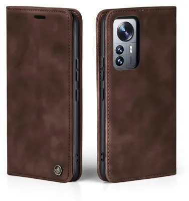 Produktbild von Handy Hülle für Xiaomi 12 Lite Klapphülle Bookcase Flip Cover Handy Tasche Etui Farbe: Dunkelbraun
