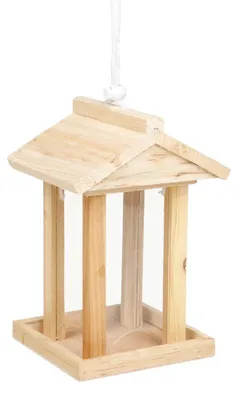 Produktbild von Vogelfutterhaus aus Holz Maße ca.: 14,5 x 14,5 x 22cm