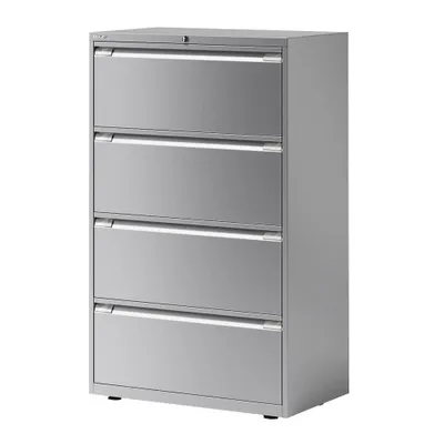 Produktbild von BISLEY Hängeregistraturschrank Essentials Maße: 80 x 130 x 47 cm (B x H x T) Werkstoff: Stahl Farbe: silber
