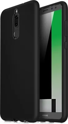 A black phone case is shown next to a smartphone.