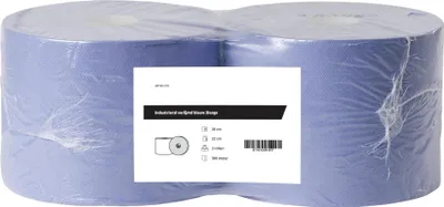 Produktbild von Industrierolle | blau | 3-lagig | 22 cm - 2 x 380 Meter | 2 Papierhandtuchrollen