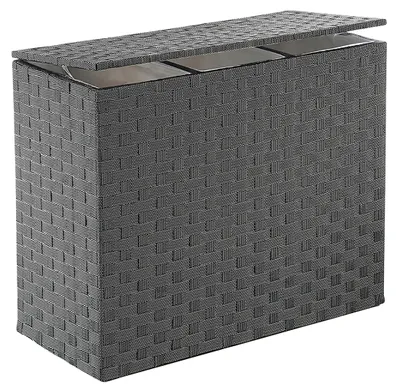 Produktbild von Kobolo 3 Fächer Wäschesammler Wäschesortierer aus geflochtenem Nylon in black-snow