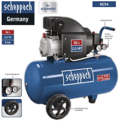 Produktbild von Scheppach Kompressor HC54 scheppach  - 230V 50Hz 1100W - 50L; 5906103901