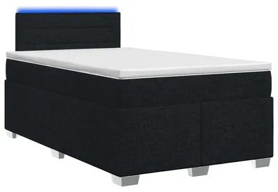 Immagine prodotto di Letto con rete a molle e materasso, con illuminazione a LED, nero, 120 x 190 cm, rivestito in tessuto