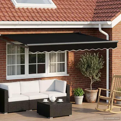 Produktbild von vidaXL Elektrische ausziehbare Markise Schwarz 3 x 2,5 m