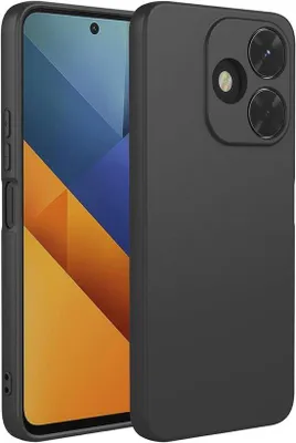 Produktbild von TPU-Hülle mit Anti-Schmutz-Mikrofaservorlage für Smartphone, schwarz.