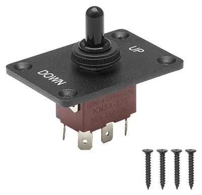 Immagine prodotto di SucceBuy Interruttore a bilanciere a 6 poli con inversione di polarità, (ON)-OFF-(ON) 12 V CC/30 A 250 V CA/15 A – include piastra di montaggio verticale e copertura impermeabile, adatto per veicoli, automobili e imbarcazioni