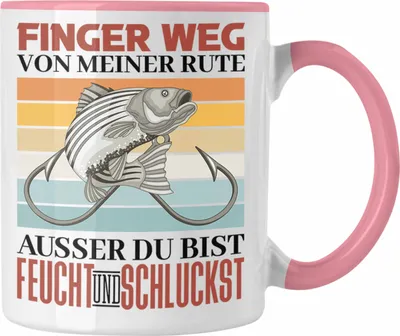 Produktbild von Trendation - Versauter Angler Spruch Tasse Geschenk Männer Angeln Fischer Geschenkidee (Rosa)