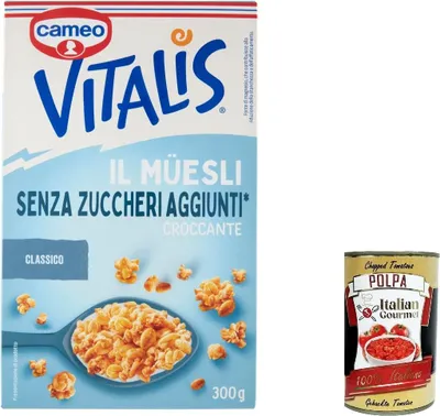 Produktbild von 3x Cameo Vitalis Müesli Senza Zuccheri Aggiunti, Müesli ohne Zuckerzusatz + Italian Gourmet polpa 400g