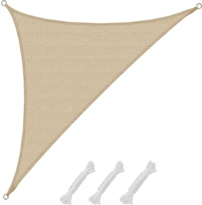 Immagine prodotto di Tenda da sole UV 3,6x3,6x5,1 HDPE Triangolo Rettangolare Ombrellone Giardino Beige