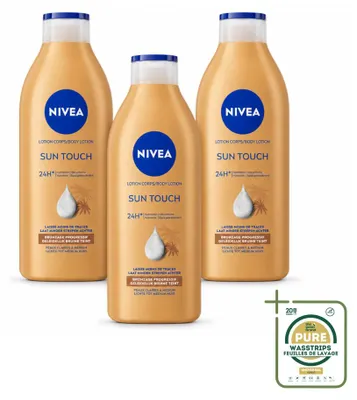 Productafbeelding van 3 x NIVEA Sun Touch bruiningslotion voor het lichaam – 400 ml - Voordeelverpakking - 3 stuks