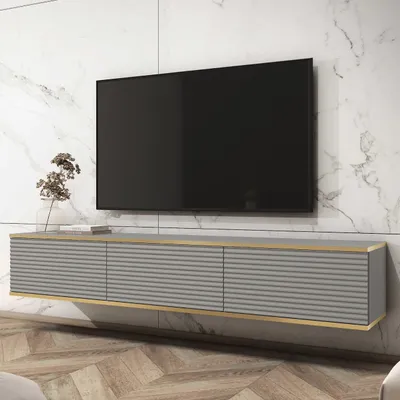 Produktbild von TV Lowboard Schrank Fernsehtisch ORO MDF 175 beige 175x30x32cm