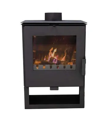 Produktbild von Kaminofen ALAZ K5S Schwarz 6 kW, Kamin Heizofen Dauerbrandofen Holzofen, Кaminholz Hüttenofen, Кaminfeuer, Briketts kamin, Fireplace wood