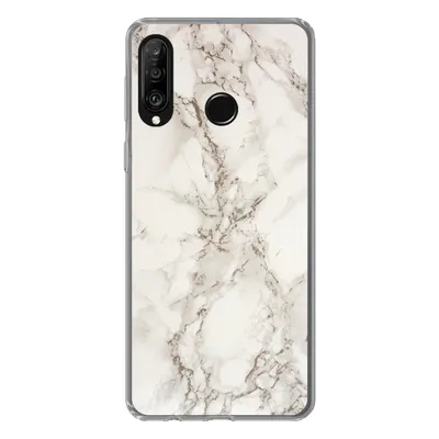 Produktbild von MuchoWow® Handyhülle Schutzhülle Hülle für Huawei P30 Lite Marmor - Grau - Weiß Silikon Softcase Handy Hülle - Handyhülle
