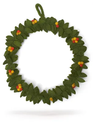Filz-Deckenkranz 30 cm, Herbst-Winter-Deko mit bunten Beeren